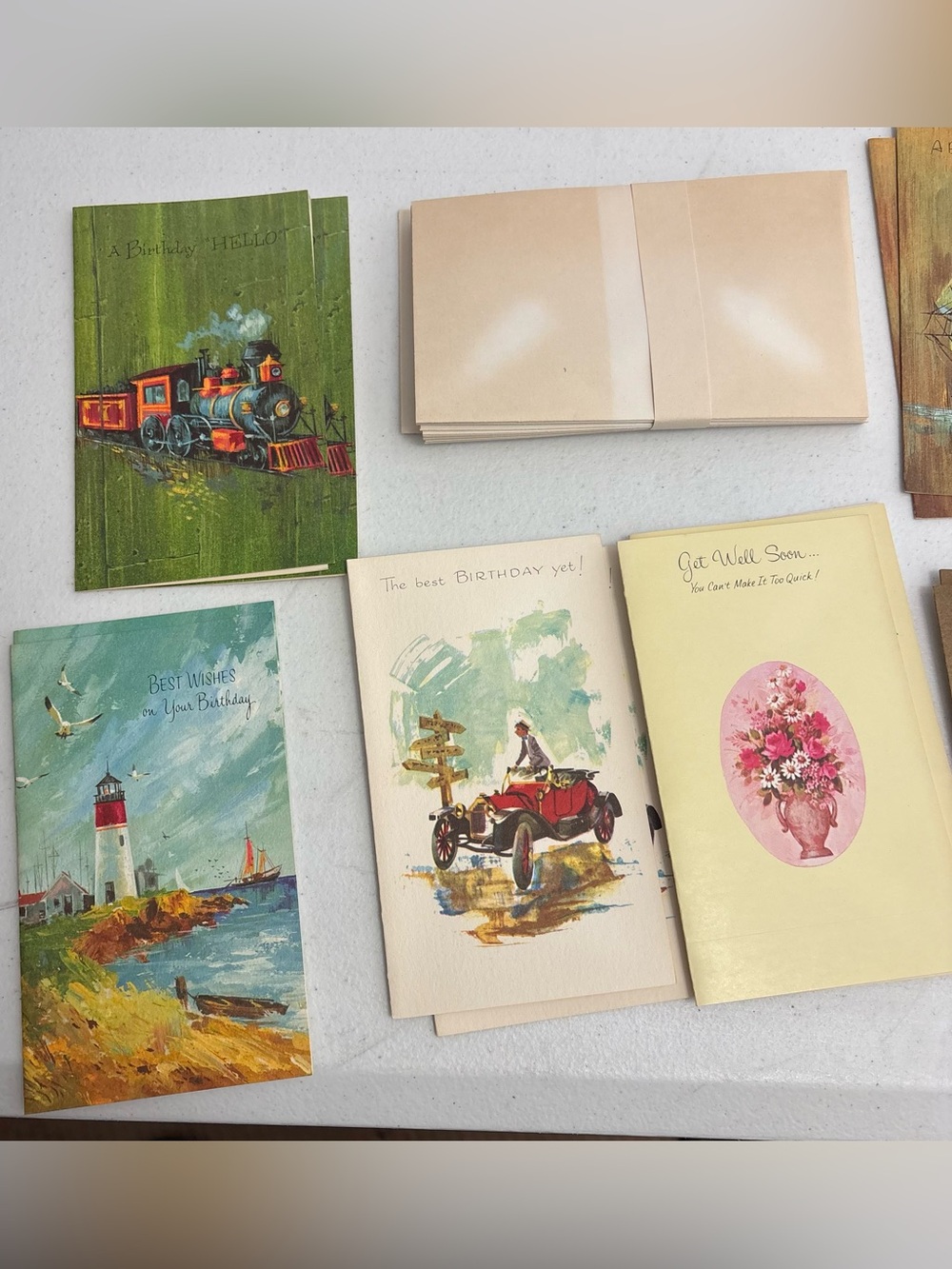 15 BEAUTIFUL Vintage Masculine Birthday Get Well Soon Greeting Cards Floral